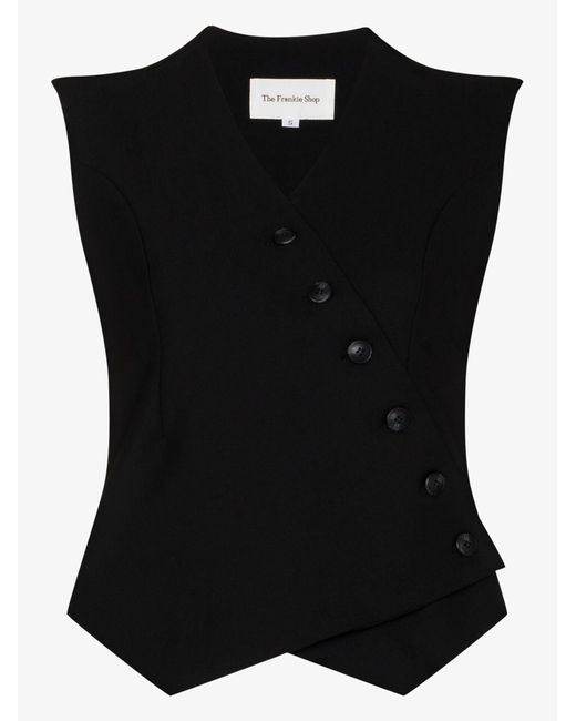 Frankie Shop Black Maesa Asymmetrical Waistcoat