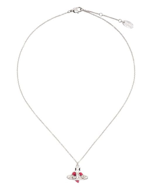 Vivienne Westwood ネックレス NEW DIAMANTE HEART New Diamante Heart Pendant Necklace in platinum-crystal
