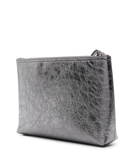 Givenchy Gray Voyou Metallic-leather Pouch - Women's - Lambskin