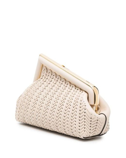 Fendi Natural White First Small Leather Clutch Bag