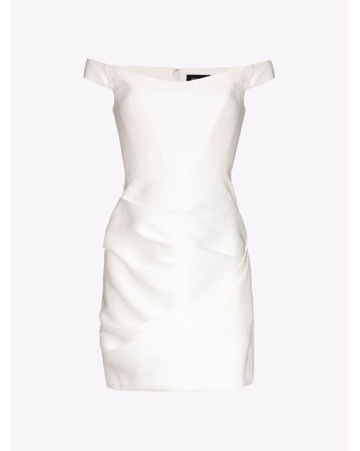 Solace London White Verna Off-the-shoulder Mini Dress
