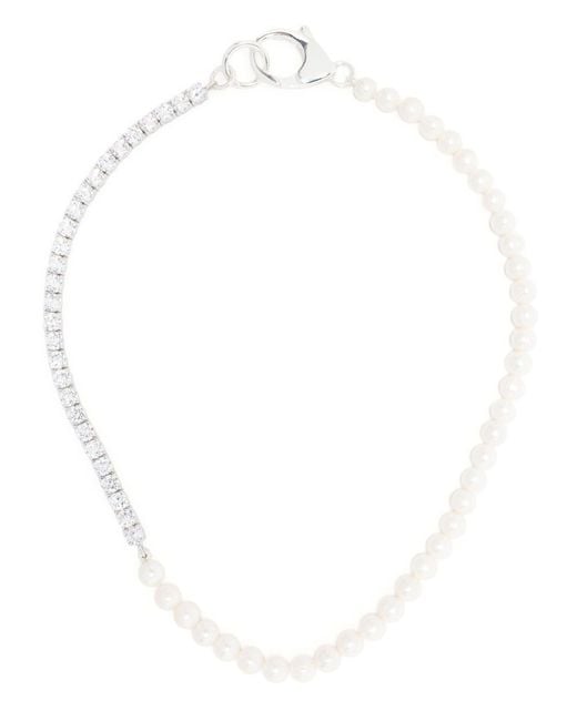Hatton Labs White X Botter Sterling Pearl And Crystal Necklace - Men's - Sterling for men
