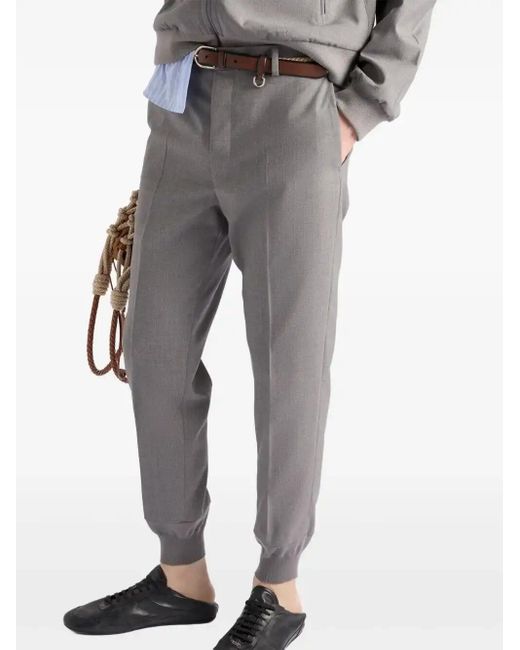 Prada Gray Wool Trousers for men