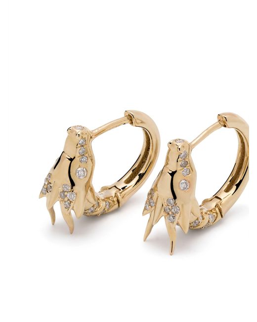 Adina Reyter Metallic 14k Yellow Dragon Diamond huggie-hoop Earrings - Women's - 14kt /diamond