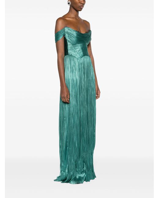 Maria Lucia Hohan Green Sharon Pleated Silk Gown - Women's - Nylon/spandex/elastane/silk