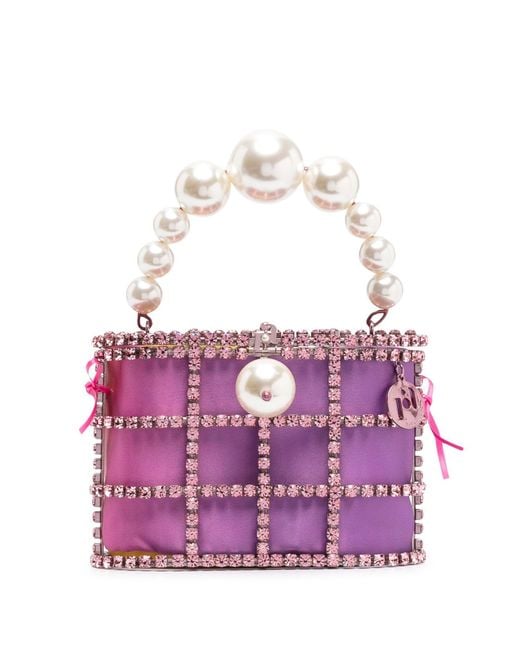 Rosantica Purple Holli Crystal-embellished Tote Bag