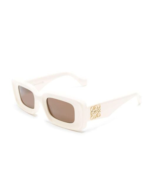 Loewe Natural Neutral Chunky Anagram Rectangle-frame Sunglasses - Unisex - Acetate