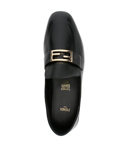 Fendi Black Baguette Leather Loafers - Women's - Calf Leather/rubber/calf Suede/nappa Leather