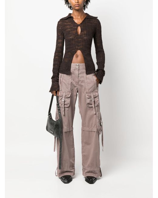 Acne Natural Wide-leg Cargo Trousers