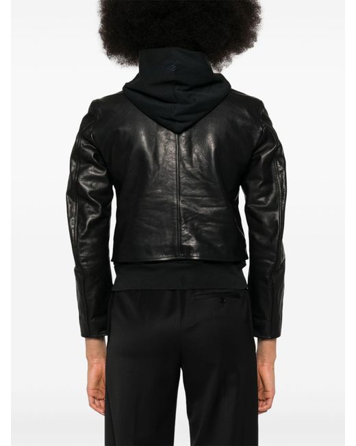 Balenciaga Black Layered-detail Leather Jacket