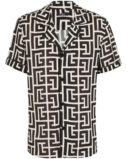 Louis Vuitton® Mini Monogram Silk Blend Short-sleeved Shirt Black