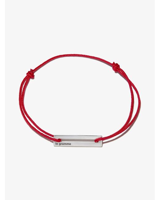 Le Gramme Red 17/10g Cord Bracelet - Unisex - Cotton/sterling Silver