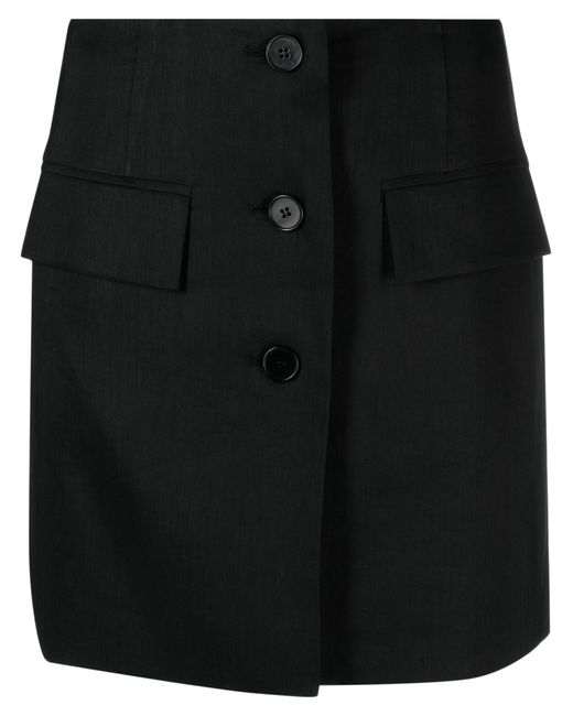 LVIR Low-rise Button-up Skirt in Black | Lyst