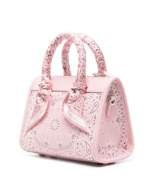 Amiri Pink Mini Bandana Leather Tote Bag