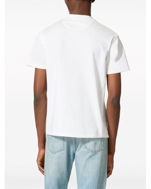 Valentino Garavani White V Detail Cotton T-shirt for men