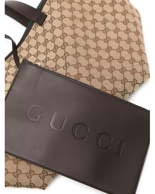 Gucci Brown Beige Classic gg Canvas Tote Bag