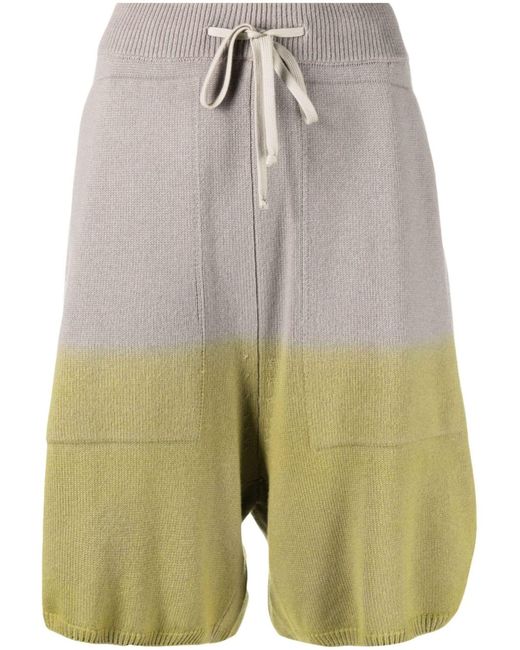 Moncler Gray Moncler + Rick Owens - Green Ombré-effect Knitted Shorts - Unisex - Cashmere