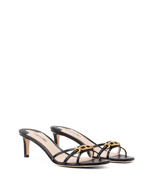 Tom Ford Metallic 55Mm Whitney Leather Mules