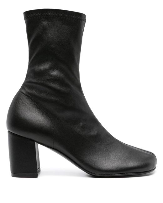 Dries Van Noten Black 75mm Ankle Leather Boots - Women's - Fabric/calf Leather/rubber/calf Leather