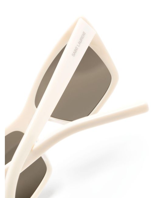 Saint Laurent Gray Neutral Mica Cat-eye Sunglasses - Women's - Acetate