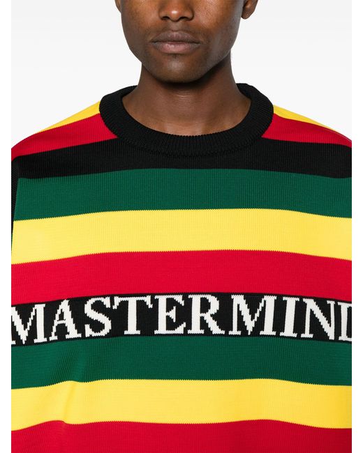 Mastermind Japan Black Rasta Striped Jumper for men
