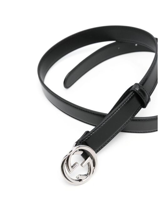 Gucci Black Interlocking G Leather Belt