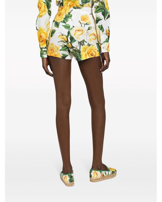 Dolce & Gabbana Yellow Shorts Rose