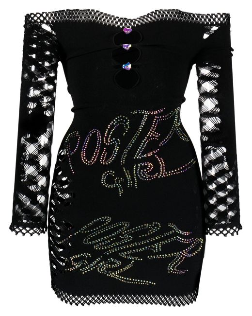 POSTER GIRL Black Coco Net Lace Mini Dress