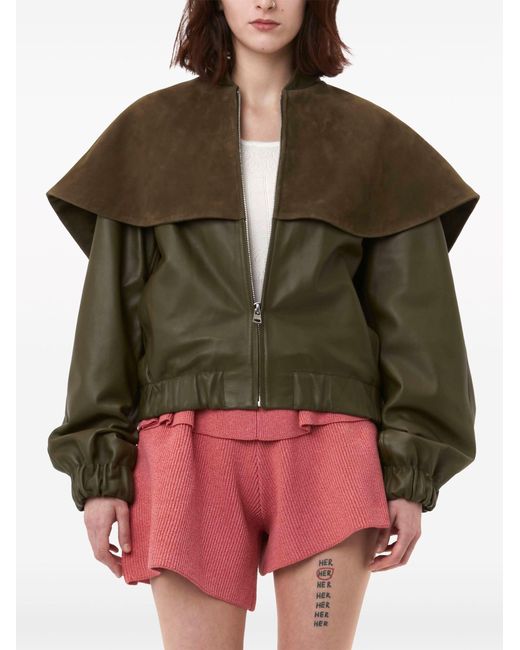 J.W. Anderson Brown Oversized-collar Bomber Jacket