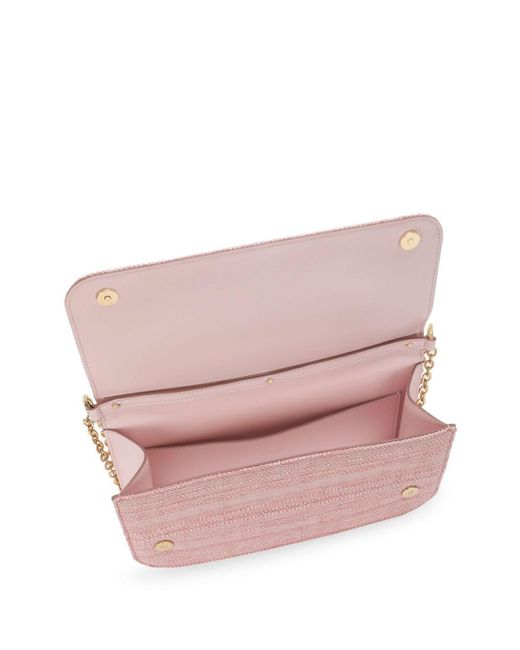 Dolce & Gabbana Pink 3.5 Raffia Shoulder Bag - Women's - Calf Leather/polyamide