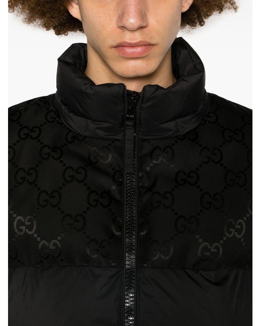 Gucci Black gg Supreme Puffer Jacket for men