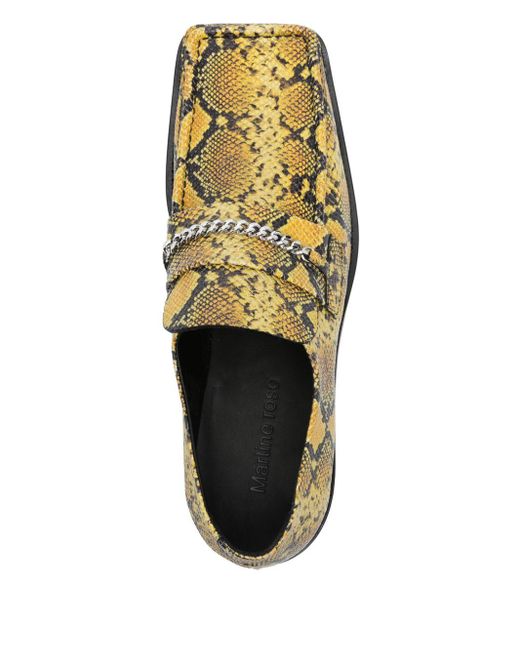Martine Rose Yellow Square-Toe Loafers for men