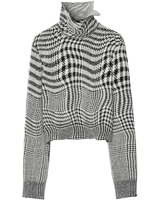 Burberry Gray Houndstooth-jacquard Sweater