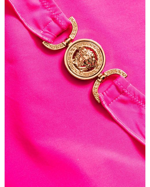 Versace Pink Medusa Wrap Midi Skirt
