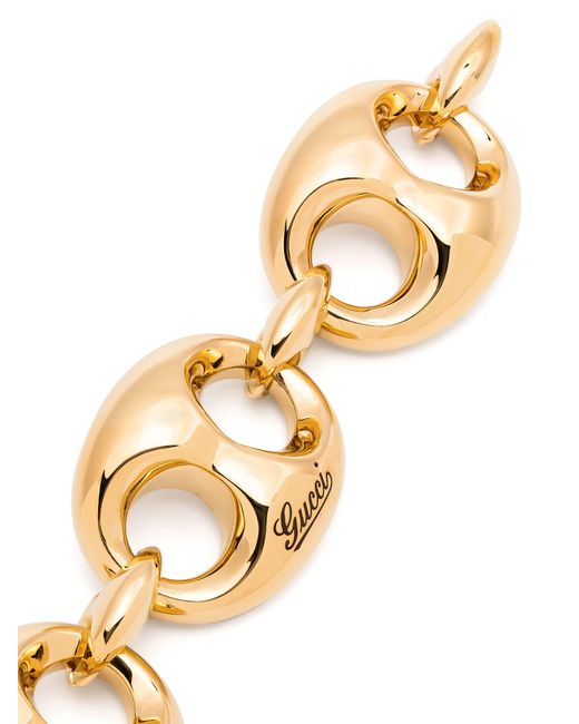 Gucci Metallic Gold-tone Marina Oversize-chain Bracelet - Women's - Gold Plated Brass
