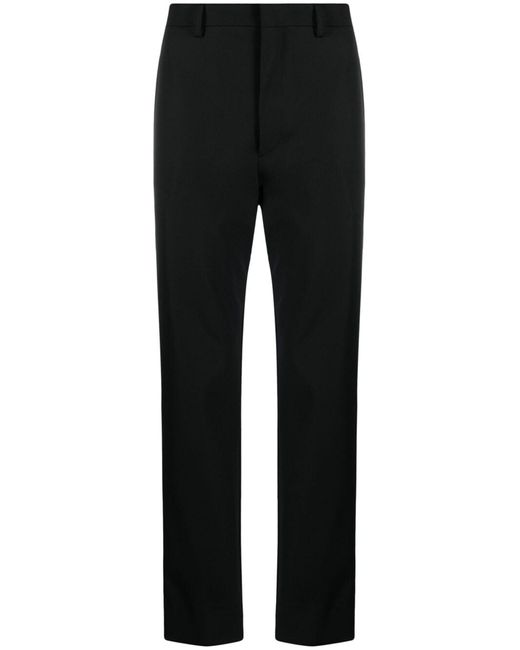 Prada Black Logo Plaque Tailored Trousers for men