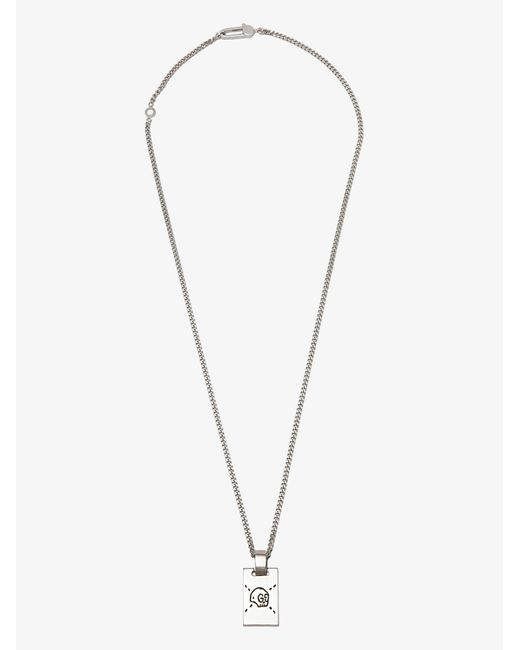 Gucci Metallic Ghost Pendant Necklace for men