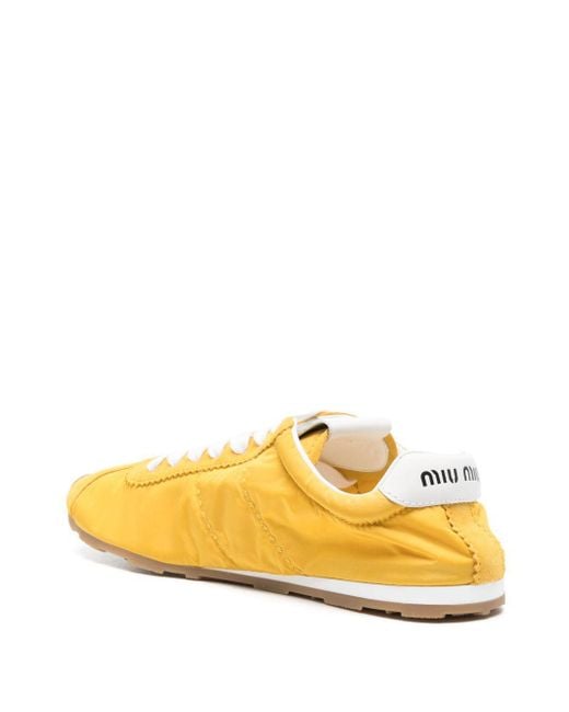 Miu Miu Yellow Plume Sneakers