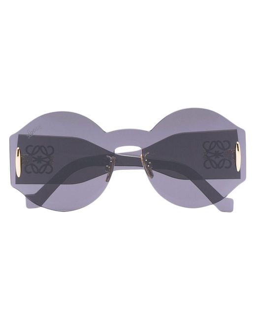 Loewe Blue Round Anagram Sunglasses