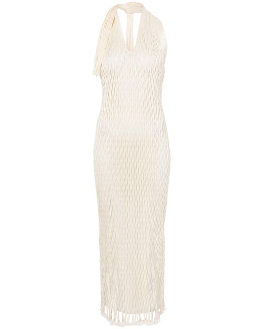 Proenza Schouler White Neutral Zora Mesh Midi Dress - Women's - Polyester/viscose/polyamide
