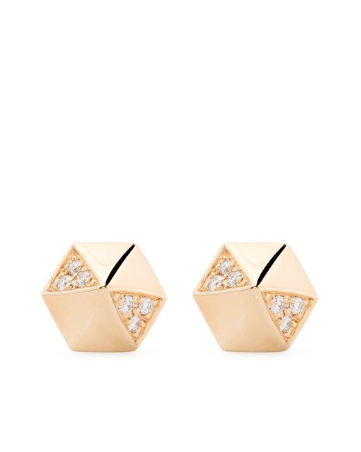 Harwell Godfrey Natural 18k Yellow Pyramid Diamond Stud Earrings