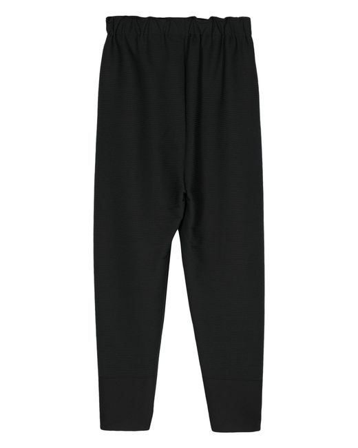 Issey Miyake Black Cropped Tapered Trousers - Women's - Polyester/polyurethane/nylon