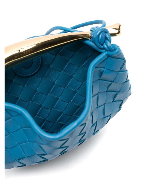 Bottega Veneta Blue Mini Sardine Leather Cross Body Bag - Women's - Lambskin