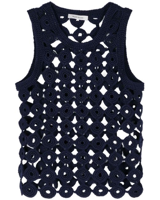 Wales Bonner Blue Stanza Crochet Vest - Women's - Cotton