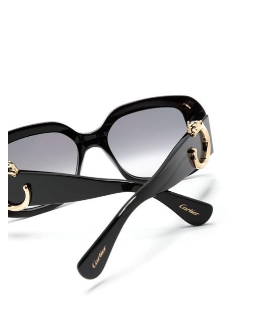 Cartier Black Panthère De Cartier Sunglasses - Women's - Acetate