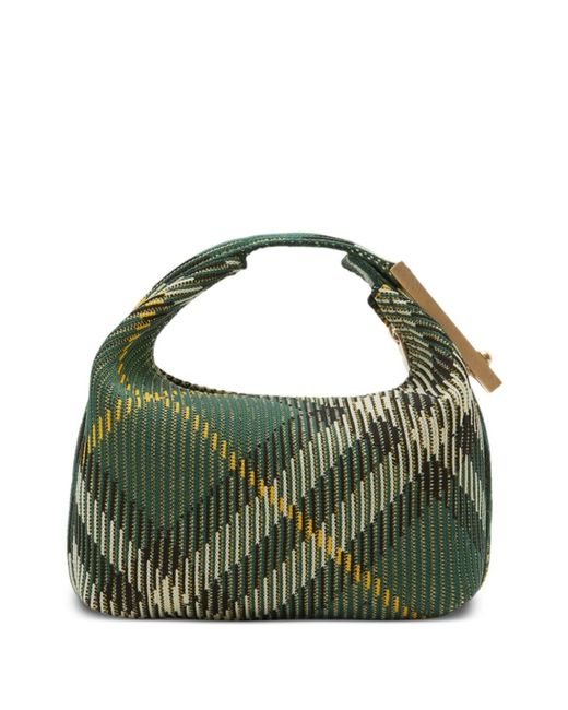 Burberry Green Ribbed Embellished Jacquard-knitted Tote