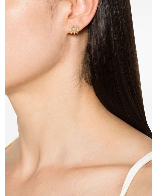 Harwell Godfrey Metallic 18k Yellow Tiny Sunflower Diamond Stud Earrings - Women's - 18kt Yellow /diamond