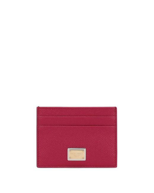 Dolce & Gabbana Red Dauphine Leather Card Holder