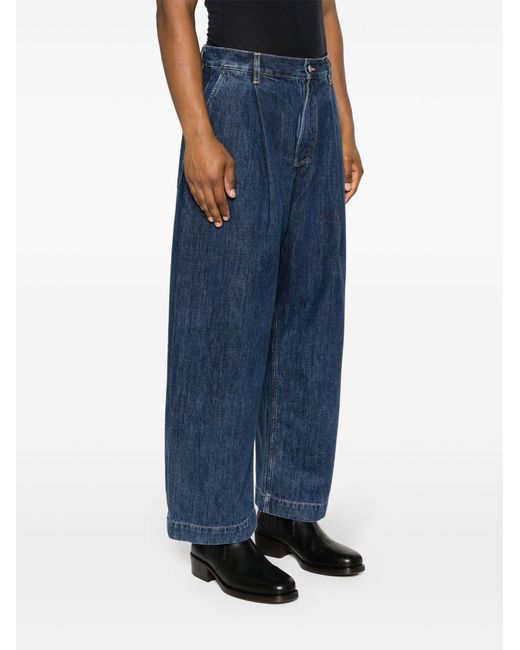 Studio Nicholson Blue Pleated Wide-leg Jeans for men