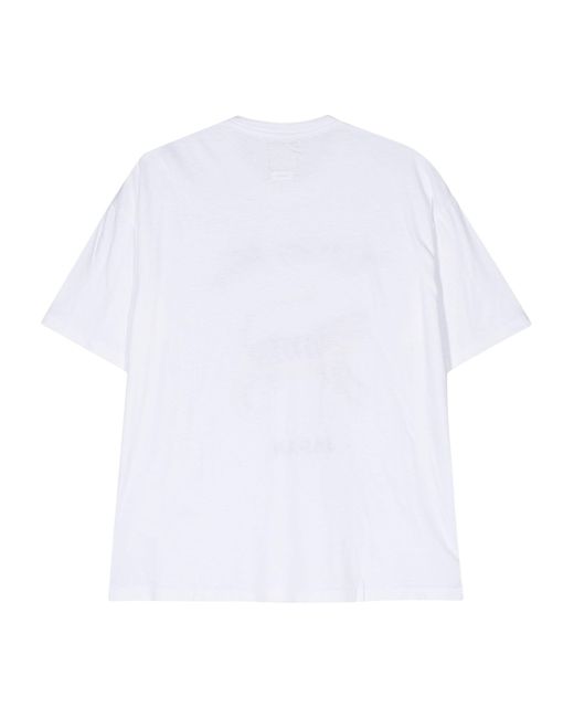 Visvim White Logo-Print Drop-Shoulder T-Shirt for men